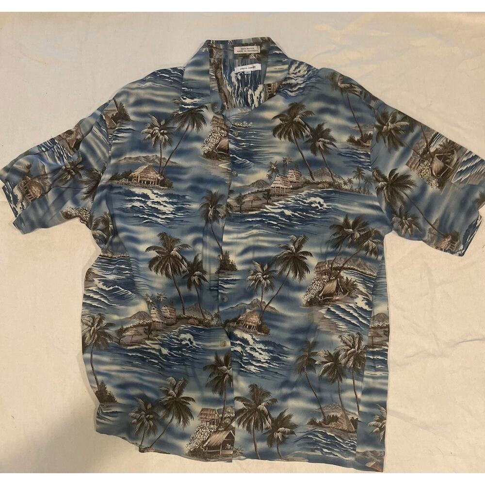 Pierre Cardin Island Hawaiians Button Down Short Sleeve Shirt Size XL